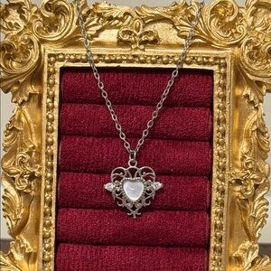 Stainless Steel Chain Silver Heart Pendant Necklace - Silver Heart Necklace